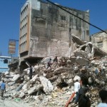 Collapsed buildings in Port-au-Prince